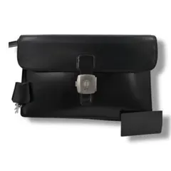 【美品】ダンヒル　コンフィデンシャル 　カーフ　セカンドバッグ　金具　鍵付き　黒