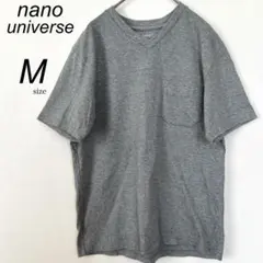 【ナノユニバース】半袖 Vネック Tシャツ グレー カットソー  シンプル