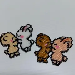 462 デリカビーズモチーフ　うさぎとくま