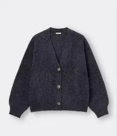 GU ジーユー　パフィータッチパフスリーブカーディガン　グレー X L