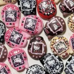 ヒョウ柄 たまごっち MIX 機械 キティ ゲーム ネイルパーツ