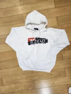 DIESEL IS DEAD フーディー裏起毛 パーカー ホワイト