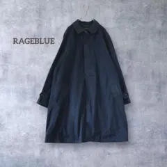 【レイジブルー】ステンカラーコート アウター 上着 比翼ボタン メンズ 紺 M