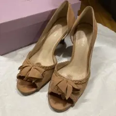 ACTEUR MODE ピンクベージュ オープントゥ パンプス24