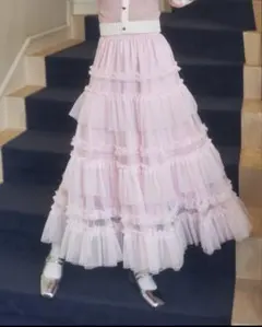 Lovilyn ティアードチュールスカート　ピンク