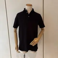 CRUCIANI クルチアーニ 黒 鹿の子 半袖 ポロシャツ 46 台襟イタリア