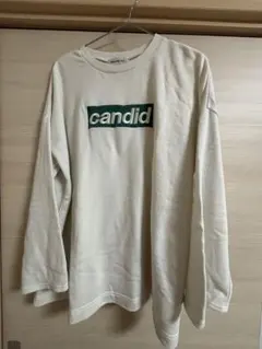 candid ロゴ入り 長袖トレーナー
