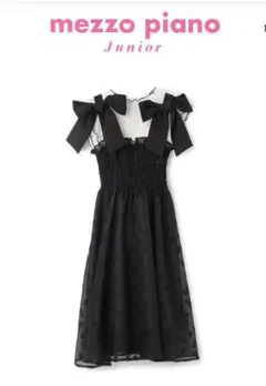 新品⭐︎mezzo piano juniorフリル袖コンビネーションワンピース 