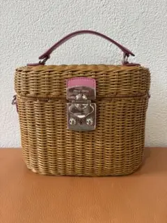 miu miu かごバッグ ベージュ/ピンクのサムネイル