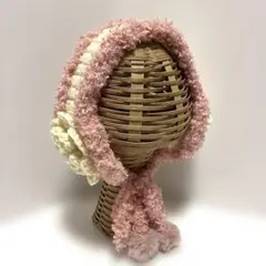 ハンドメイド(244) 手編み お花　イヤーマフ　耳あて