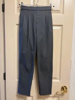 グローバルワーク グレー プリーツスラックス