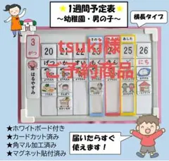 tsuki様ご予約商品 1週間予定表・お支度ボード【幼稚園・男の子バージョン】