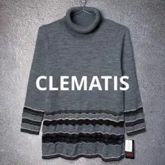 CLEMATIS タートルネックニット セーター グレー 丈長め Lサイズ