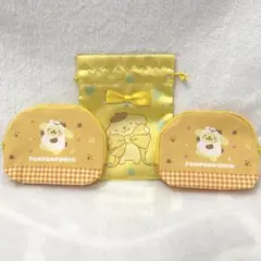 【未使用品】サンリオ　Sanrio ポムポムプリン　ポーチ　巾着　3点セット