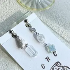 e132 一点もの　フクロウ　ハンドメイド　イヤリング　アクセサリー　ピアス　梟
