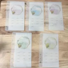 バインダー貯金 水彩画風　5色　月　ムーン　 韓国 saving リフィル