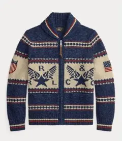【美品】RRL ショールカラー フルジップ ニットカーディガン トリコカラー