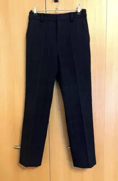 ネイビー チェック柄　スラックス ユニクロ　パンツ