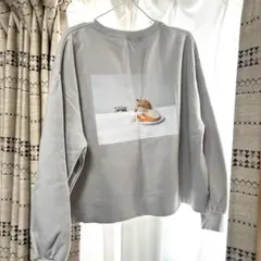 NEKONEKO 猫イラスト トレーナー グレー　レディース　猫　子供服　キッズ