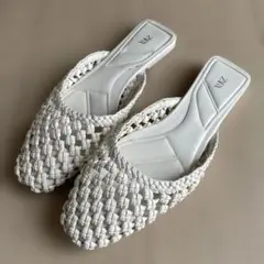 ZARA ザラ メッシュ編み フラットサンダル ミュール 36（23.5cm）