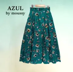 AZUL BY MOUSSY ♡花柄ロングスカート S 春夏 グリーン