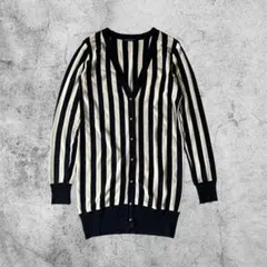 平成ギャル ストライプ ロングカーディガン y2k ダークコア グランジ