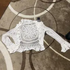 CECIL McBEE クロシェ編み 長袖 ボレロ ホワイト Mのサムネイル