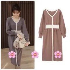 プロポーション　配色ニットワンピース　29