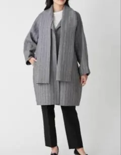 新品　ミラオーウェン　ストールドッキングリバーミディコート　0 S MIX