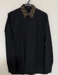 【美品】FENDI フェンディ襟ロゴ 長袖シャツ