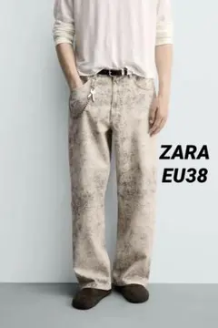ZARA ザラ 抽象柄バギーフィットパンツ EU38のサムネイル