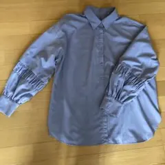 NATURAL BEAUTY ライトブルー パフスリーブ シャツ S