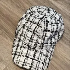 ZARA ツイード風チェック柄キャップ