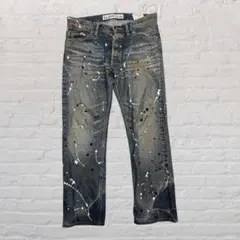 【極美品・希少】SLOW GUN（スロウガン）ペイント加工 ダメージデニムパンツ