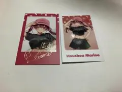 ホロライブ 宝鐘マリン チェキ風カード 2枚セット（通常＋金箔サイン）