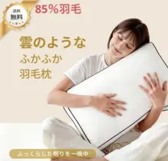 羽毛枕ふかふか枕 高反発枕 カバー付き 肩こり 首こり 首が痛くならない枕のサムネイル