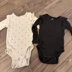 H&M オーガニックコットンロンパース 2枚セット