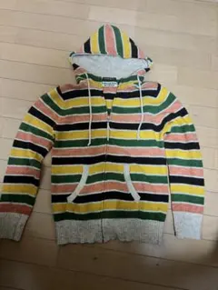 cube sugar ボーダー ジップパーカー メンズ兼用 Mサイズ 古着