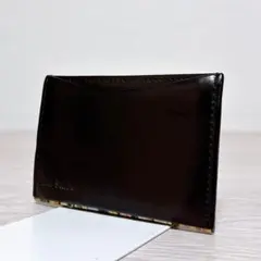 【美品】Paul Smith カードケース マルチストライプ ブラック レザー