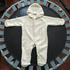 フード付きクリーム色アウター 69cm