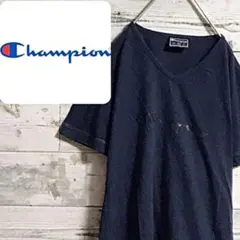 USA製チャンピオン☆ロゴ半袖VネックTシャツカットソー