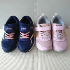 16.0cm asics キッズ スニーカー ネイビー/ピンク レーザービーム