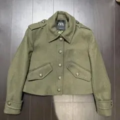 ZARA ジャケット カーキ クロップド丈