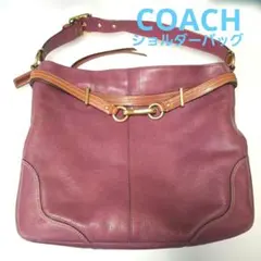 COACH ショルダーバッグ パープル レザー