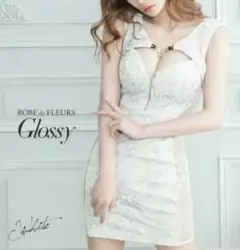シュガー ローブドフルール　グロッシー　キャバドレス　ホワイト　白 キャバ S
