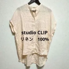 studio CLIP スタジオクリップ リネン100% 半袖シャツ 薄オレンジのサムネイル
