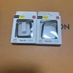 アップルウォッチカバー 45㎜ ケース 黒　2個セット