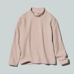 新品未使用　UNIQLO ヒートテックリブハイネックTシャツ　160 ピンク