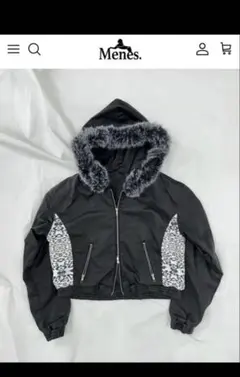 即完】Menes. ファー付きクロップドジャケット