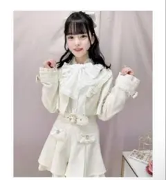 ROJITAサイドレースアップショートジャケット ダブルフレア裾レース